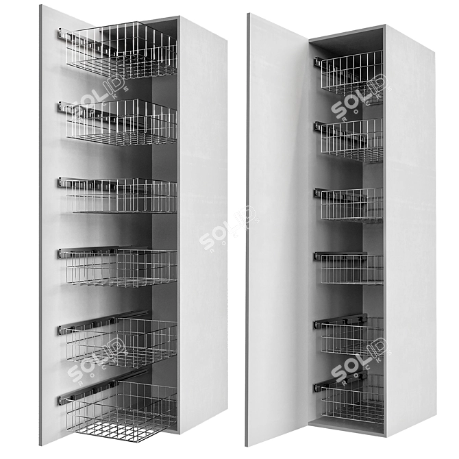 Efficient Kitchen Cabinet Organizer 3D model image 2