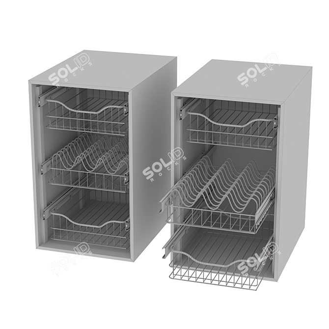 3-Tier Kitchen Cabinet Organizer 3D model image 5