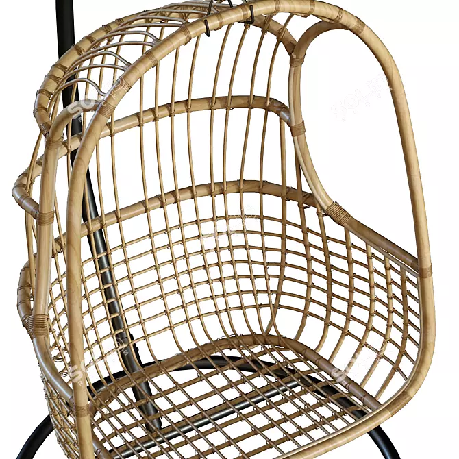 Relax in Style with the Chill Rattan Hanging Chair 3D model image 5