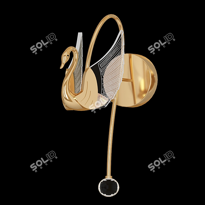 Birdie Wall | Elegant LED Swan Lamp 3D model image 1