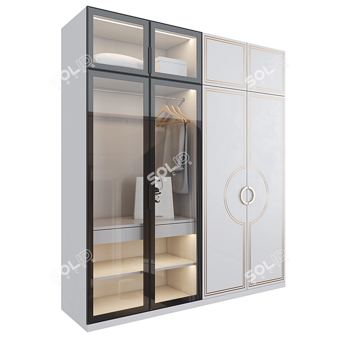 Elegant Greek-inspired Wardrobe 3D model image 1