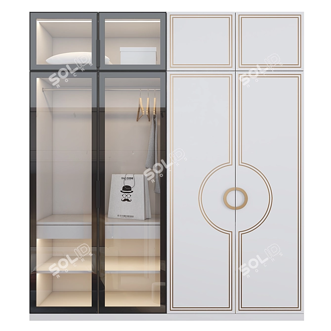 Elegant Greek-inspired Wardrobe 3D model image 2