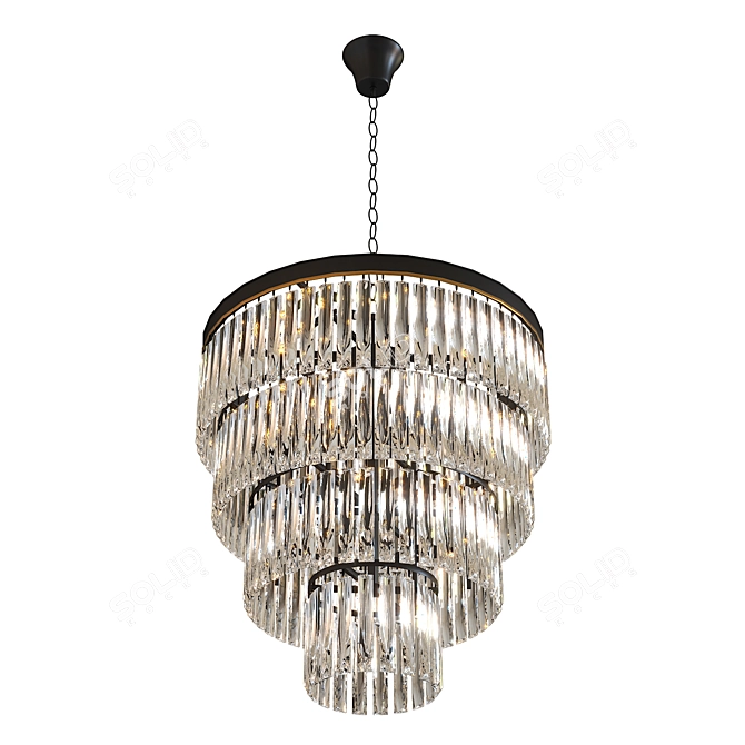 Elegant Crystal Pendant Lamp 3D model image 2