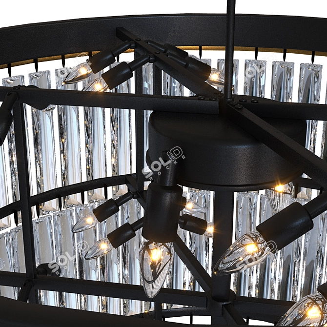 Elegant Crystal Pendant Lamp 3D model image 3