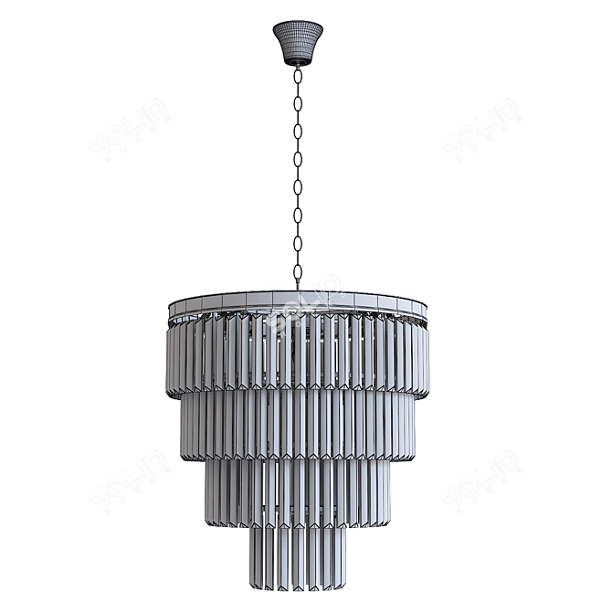 Elegant Crystal Pendant Lamp 3D model image 4