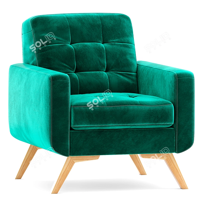 Elegant Fiord Armchair: Gala Collection 3D model image 1