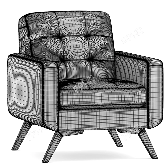 Elegant Fiord Armchair: Gala Collection 3D model image 2