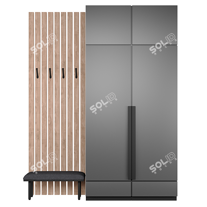 Modern Hallway Cabinet 3D model image 1