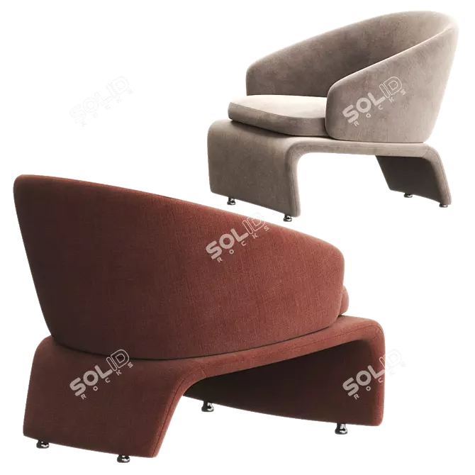 Luxurious HALLEY Armchair by Minotti 3D model image 3