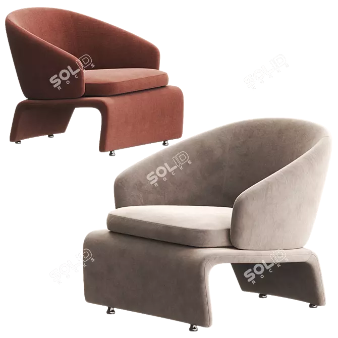 Luxurious HALLEY Armchair by Minotti 3D model image 4