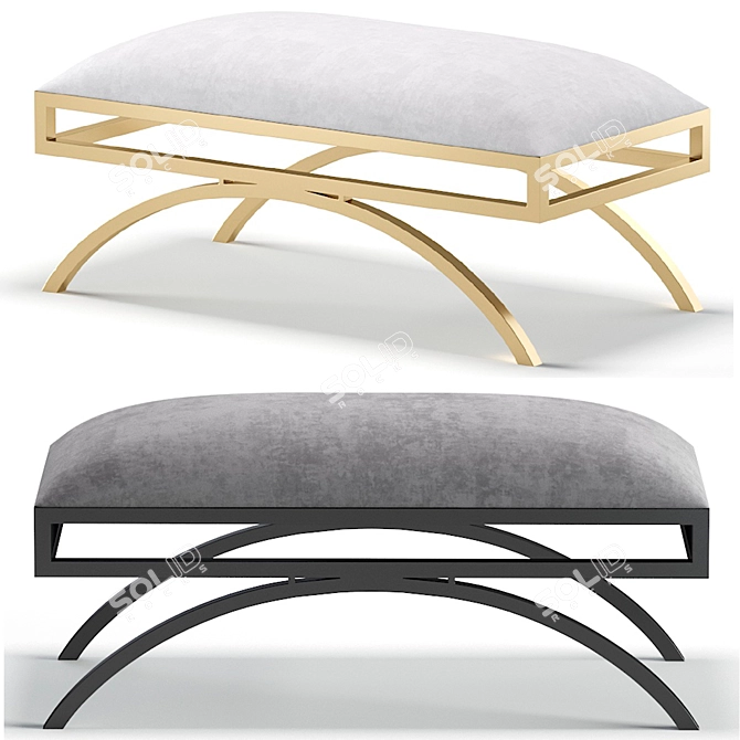 Elegant Cremona Bench: 3 Color Options 3D model image 2