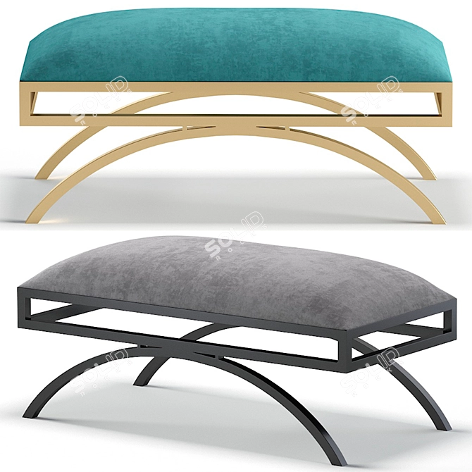 Elegant Cremona Bench: 3 Color Options 3D model image 3