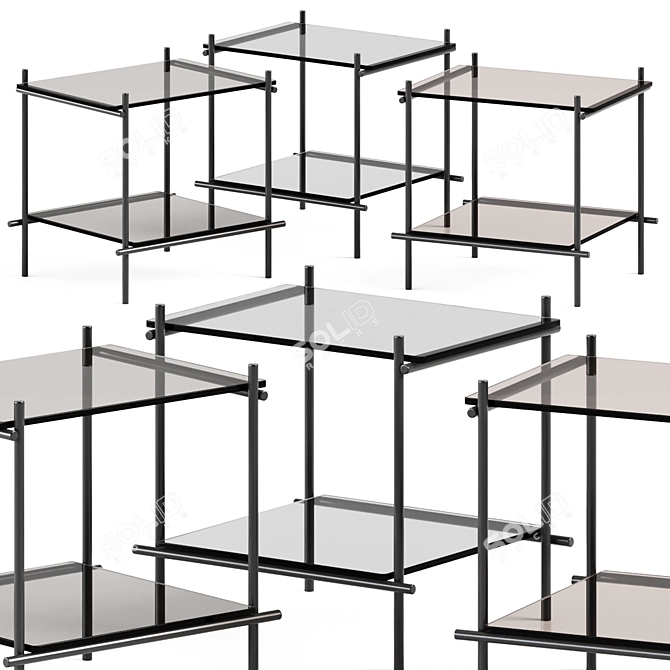 Minimalist Square Side Table 3D model image 1