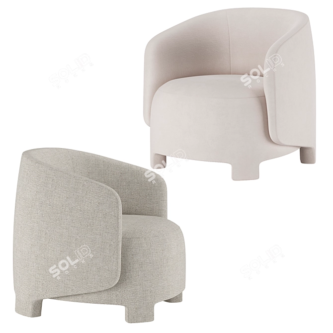 Luxurious Taru Armchair: Elegant Comfort by Ligne Roset 3D model image 2