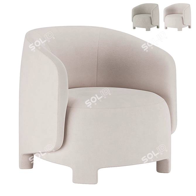 Luxurious Taru Armchair: Elegant Comfort by Ligne Roset 3D model image 3