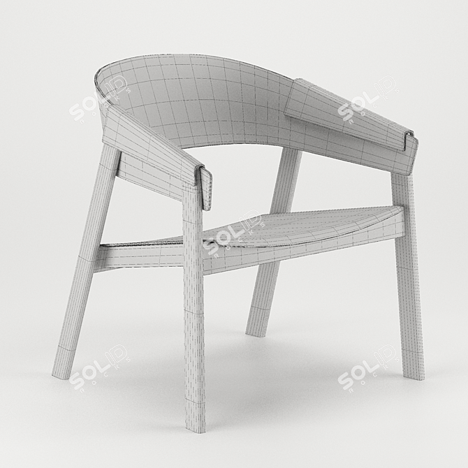 Modern Scandinavian Style Lounge Chair 3D model image 4