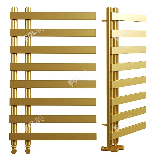 Luxurious Arezzo Brass Heated Towel Rail 3D model image 1