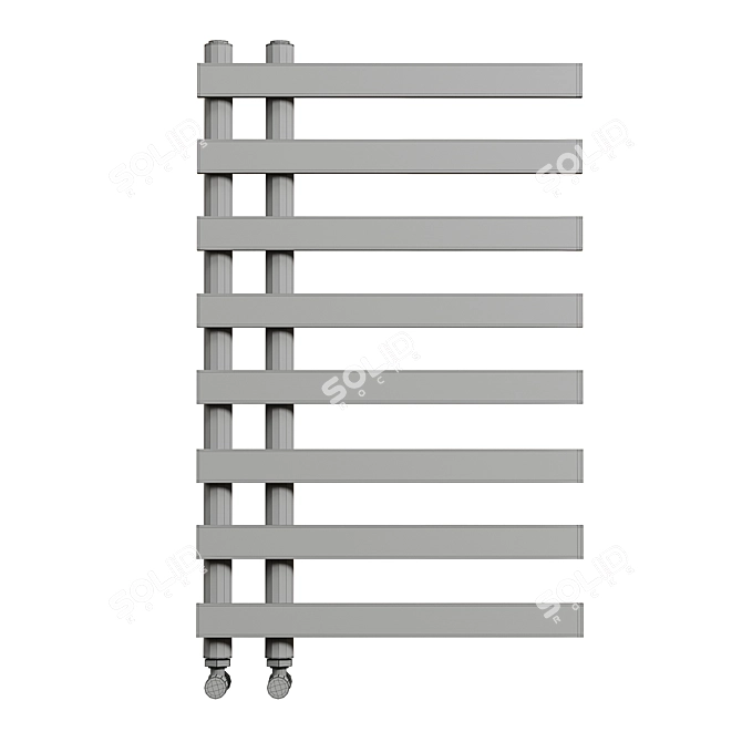 Luxurious Arezzo Brass Heated Towel Rail 3D model image 2