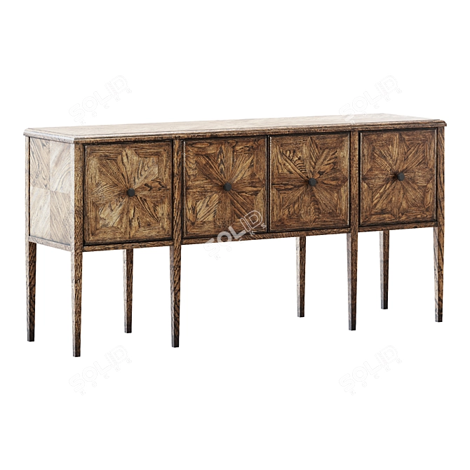 Elegant Nova Rectangular Credenza 3D model image 3