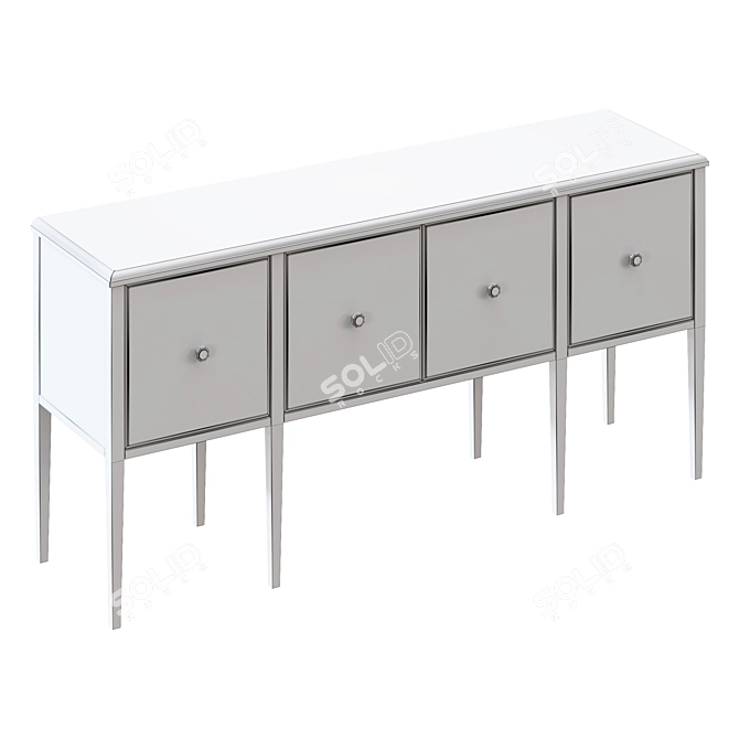 Elegant Nova Rectangular Credenza 3D model image 4