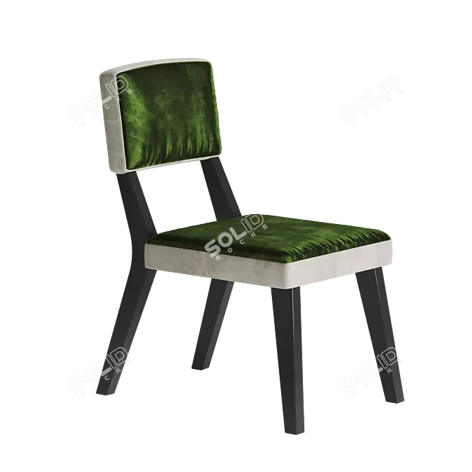 Plush Companion Velvet Chair 3D model image 1