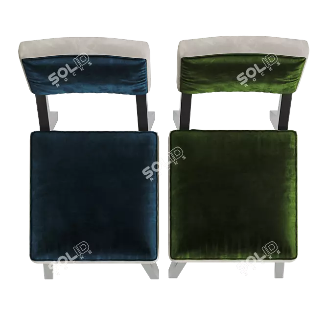 Plush Companion Velvet Chair 3D model image 3