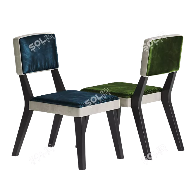 Plush Companion Velvet Chair 3D model image 4