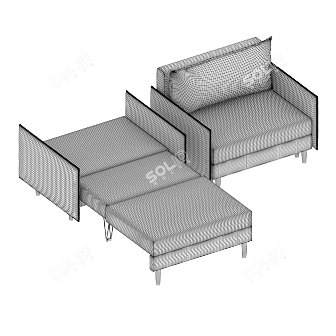 Versatile Armchair-Bed: Comfort & Elegance 3D model image 7