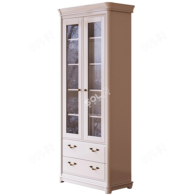 RIVIERA Wood Bookcase: Elegant, Spacious, Stylish 3D model image 1