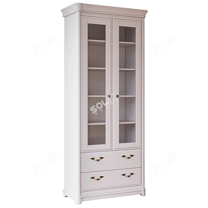 RIVIERA Wood Bookcase: Elegant, Spacious, Stylish 3D model image 2