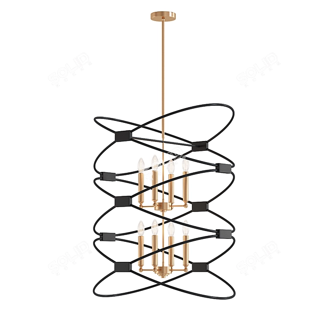 Elegant Fenton Gold Chandelier 3D model image 1