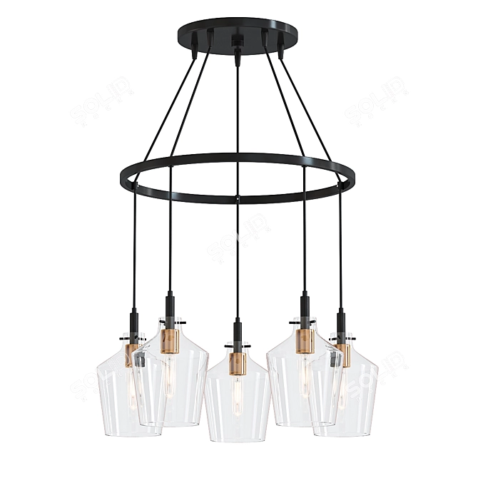 Quoizel June 26-Inch Black Multi-Light Pendant 3D model image 1