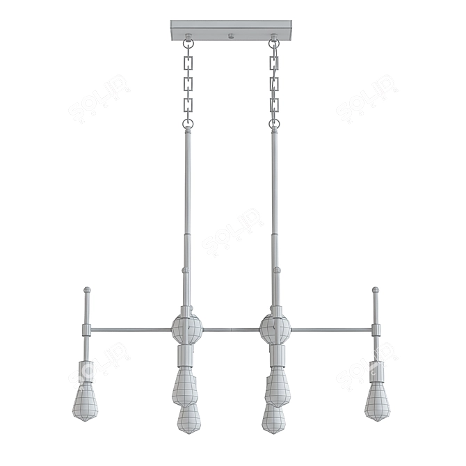 Elegant Chelsea 6-Light Linear Suspension 3D model image 2