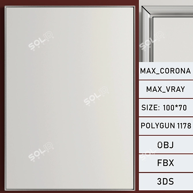 Contemporary Plaster 2-Photo Frame for Interior Décor 3D model image 6