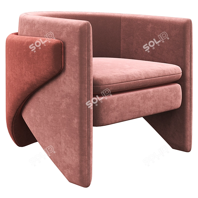 Modern Curved Living Room Chair 3D model image 1