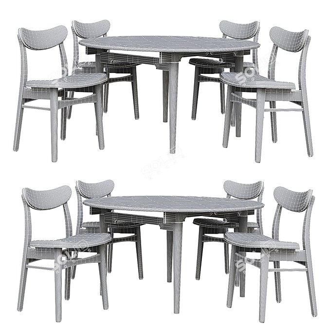 Elegant Dining Table: Realistic Model with High-Resolution Textures 3D model image 4