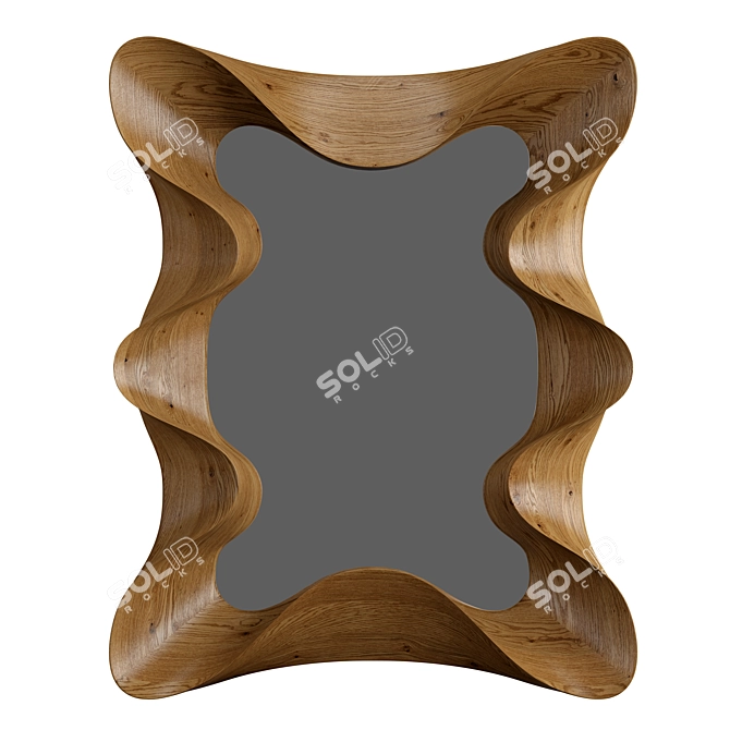 Modern Wood Taffy Mirror 3D model image 1