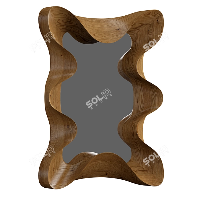 Modern Wood Taffy Mirror 3D model image 4