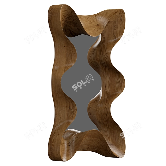 Modern Wood Taffy Mirror 3D model image 6