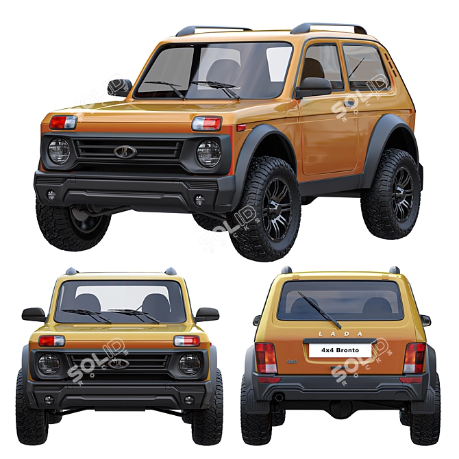 Rugged Niva Bronto 4x4 Beast 3D model image 1