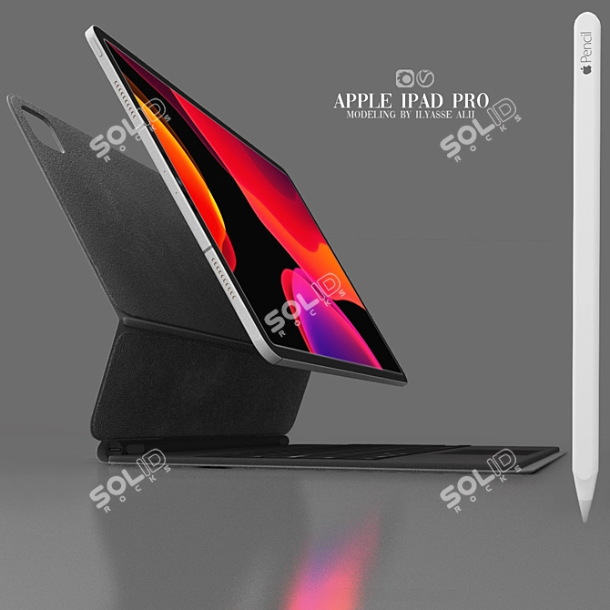 Title: Advanced Apple iPad Pro 12.9 3D model image 3