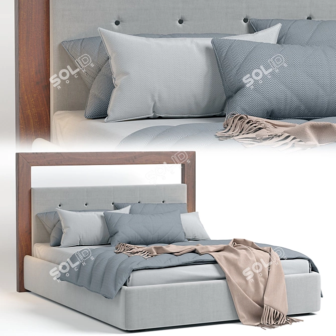 Modern and Elegant Chloe Bed 3D model image 1