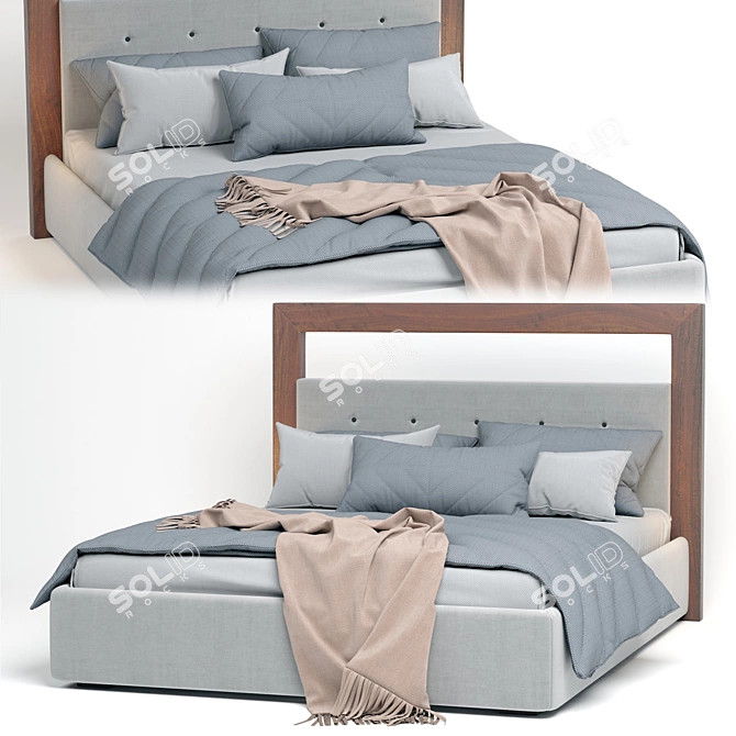 Modern and Elegant Chloe Bed 3D model image 2