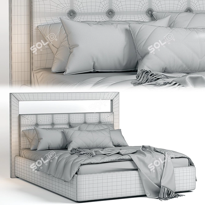 Modern and Elegant Chloe Bed 3D model image 8