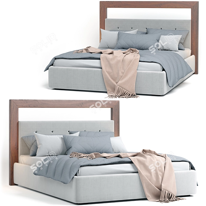 Modern and Elegant Chloe Bed 3D model image 10