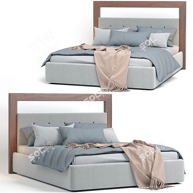 Modern and Elegant Chloe Bed 3D model image 12