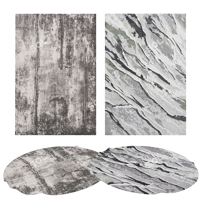 Versatile Set of 8 Rugs - Stunning Variety, High-Quality 3D model image 1