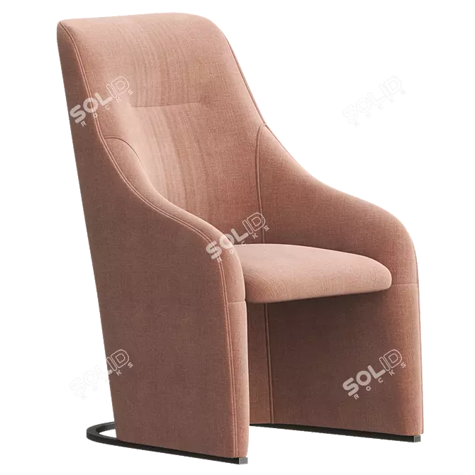 Elegant NAGI Upholstered Armchair - Viccarbe 3D model image 1