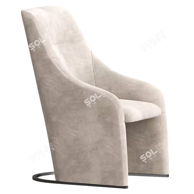 Elegant NAGI Upholstered Armchair - Viccarbe 3D model image 2