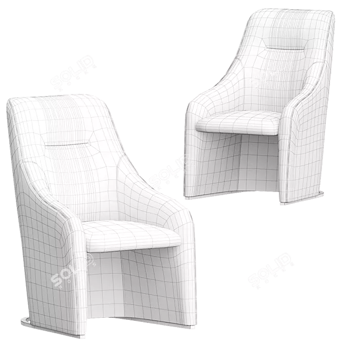 Elegant NAGI Upholstered Armchair - Viccarbe 3D model image 5